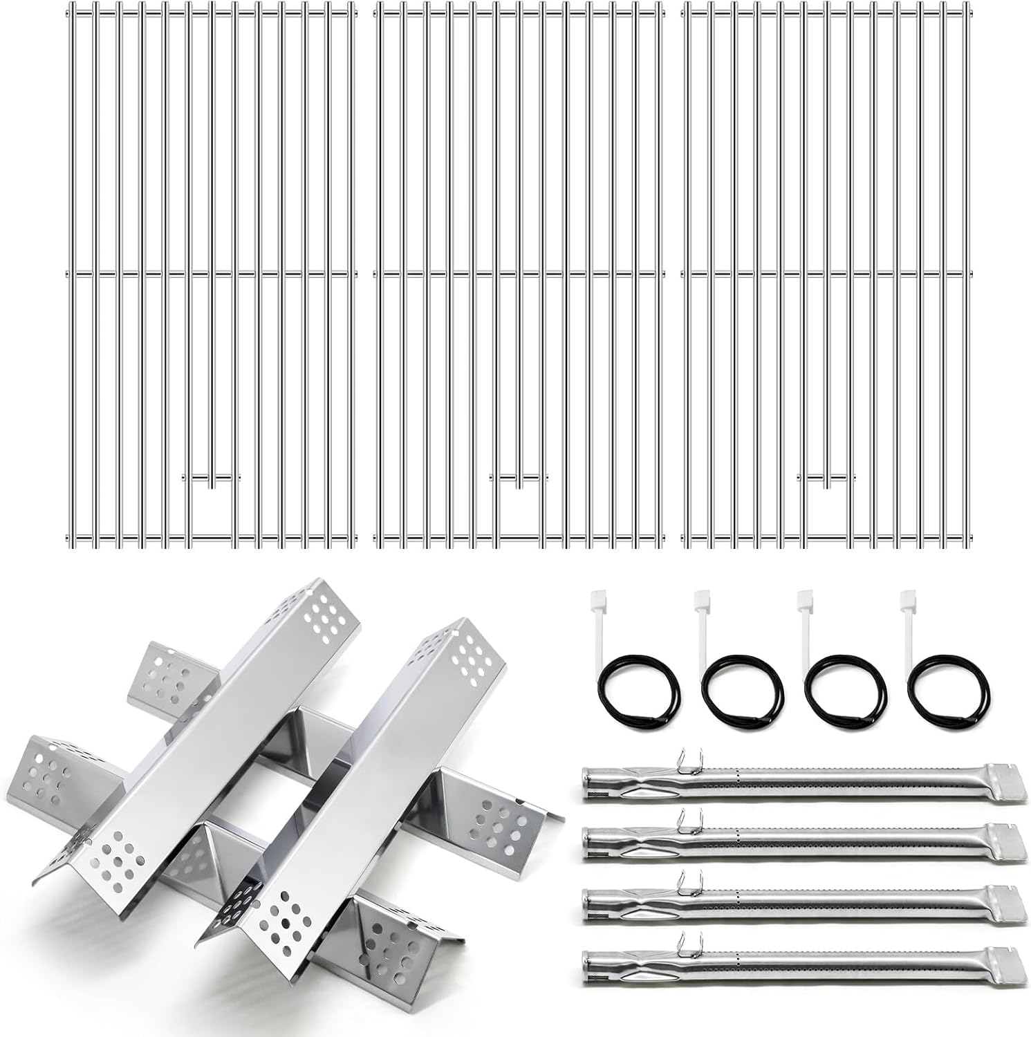 Adviace Replacement Parts for Monument Grill 35633 41847NG 24367 24633 17842, A0212926 Main Burner & A0212804 Cooking Grid & D010012307 Flame Tamer & Igniter for 35633 Monument Grill 4-Burner Grill