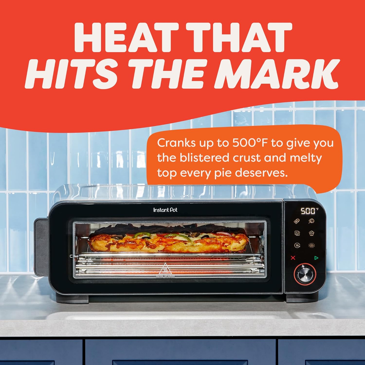 Instant Pot No Preheat Required* 6-in-1 Pizza and Toaster Oven with InstantHeat Technology, Fits a 12