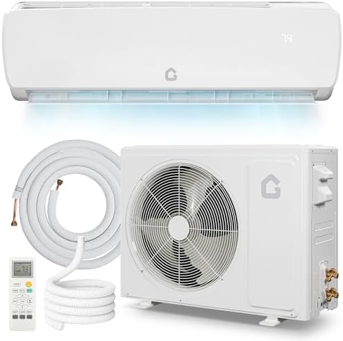 19 SEER 18000 BTU Split Air Conditioner, Ductless Mini-Split Inverter A/C Heat Pump System 230V, 42dB Ultra-Quiet, 3-in-1 Cooling/Heating/Dehumidifying, 10ft Pre-Line Set, White