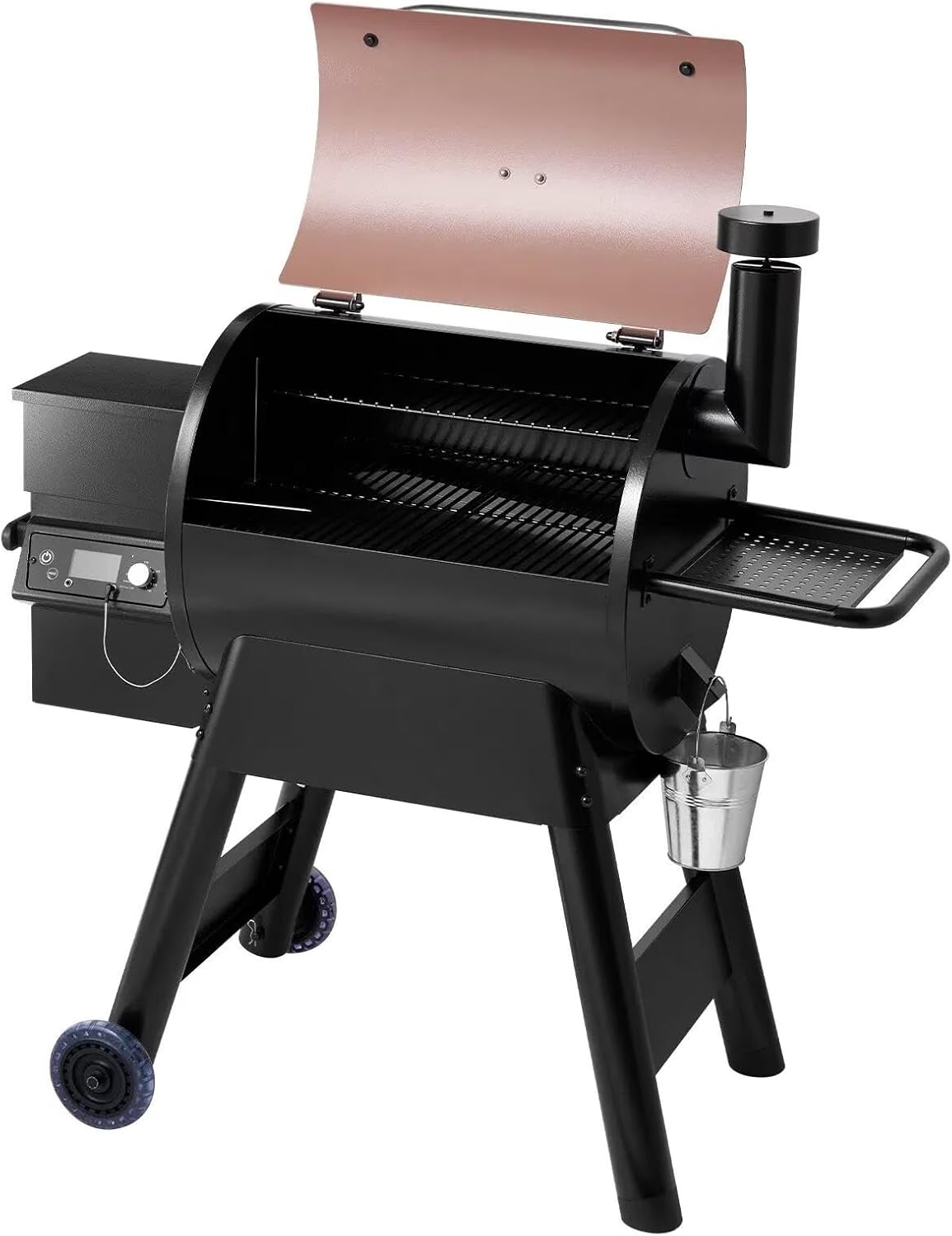 Wood Pellet Grill Smoker Outdoor Electric BBQ Grills 575 Sq.in Cook AreaTemperature, with Digital ControllerSuitable for Family Gatherings and Outdoor barbecues