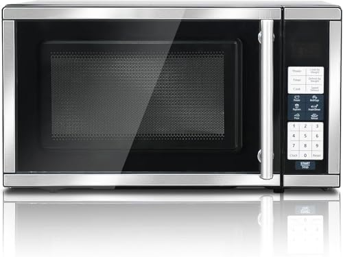 0.7 Cu.ft. Countertop Microwave Oven Countertop, 6 Auto Menus, 700W Small Microwave with 10 Power Levels, Child Lock & Space-Saving