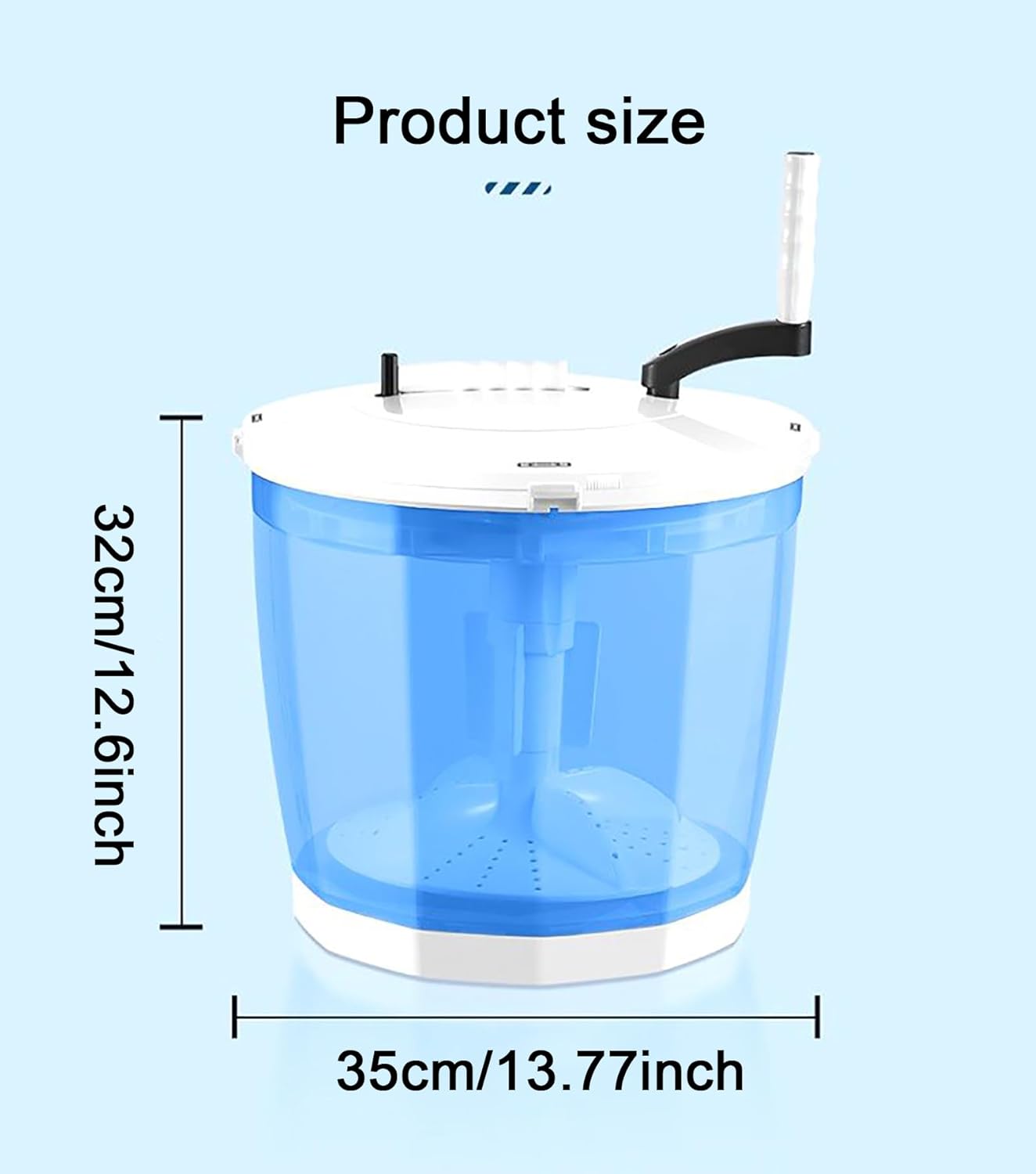 Portable Hand cranked clothes spin drying bucket,Non-Electric Washing Machine and Spin Dryer,Mini Hand Crank Washing Machine Dehydrator for Dormitory, Apartment, Rv (blue)