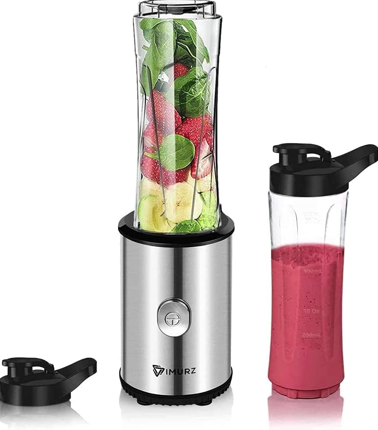 Personal Blender Smoothies Maker with 2 x 600ml Tritan Blending Bottles for Smoothie, Milkshake, Fruit Vegetables Drinks,350W
