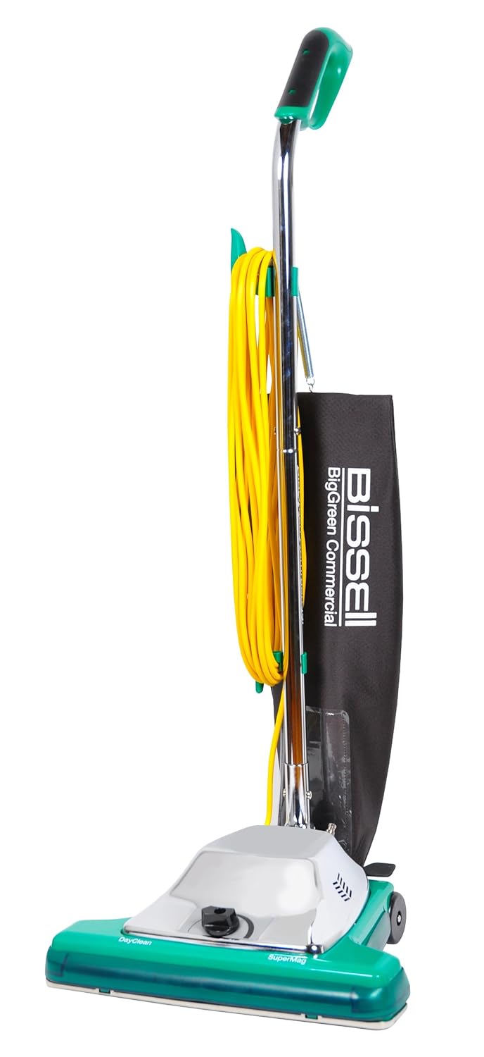 Bissell BigGreen Commercial BG107-16HQS DayClean Quiet-Motor System Upright Vacuum, Comfort Grip Handle with Magnet, 650W, 16