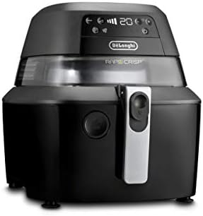 De'Longhi Rapid Crisp Air Fryer, 5-Quart, 1700-Watt XL Cooker, Fries, Crisps, Roasts, Bakes, 5 Preset Functions, Pizza Setting, Up to 20% Faster Cooking, Easy Clean Nonstick, 360° Viewing, Black