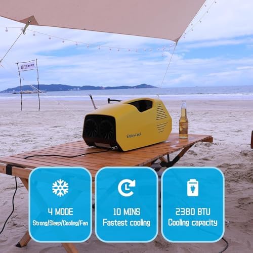 Portable Air Conditioner for Camping, 2380BTU Tent Air Conditioner for Camping 240W Camping Air Conditioner Low Power Consumption Indoor Outdoor for Tent Car Van Life (bule)