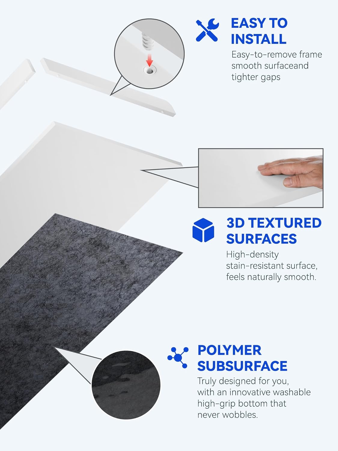 Washer Dryer Countertop High-Adhesion, Non-Slip Protective Layer, 54