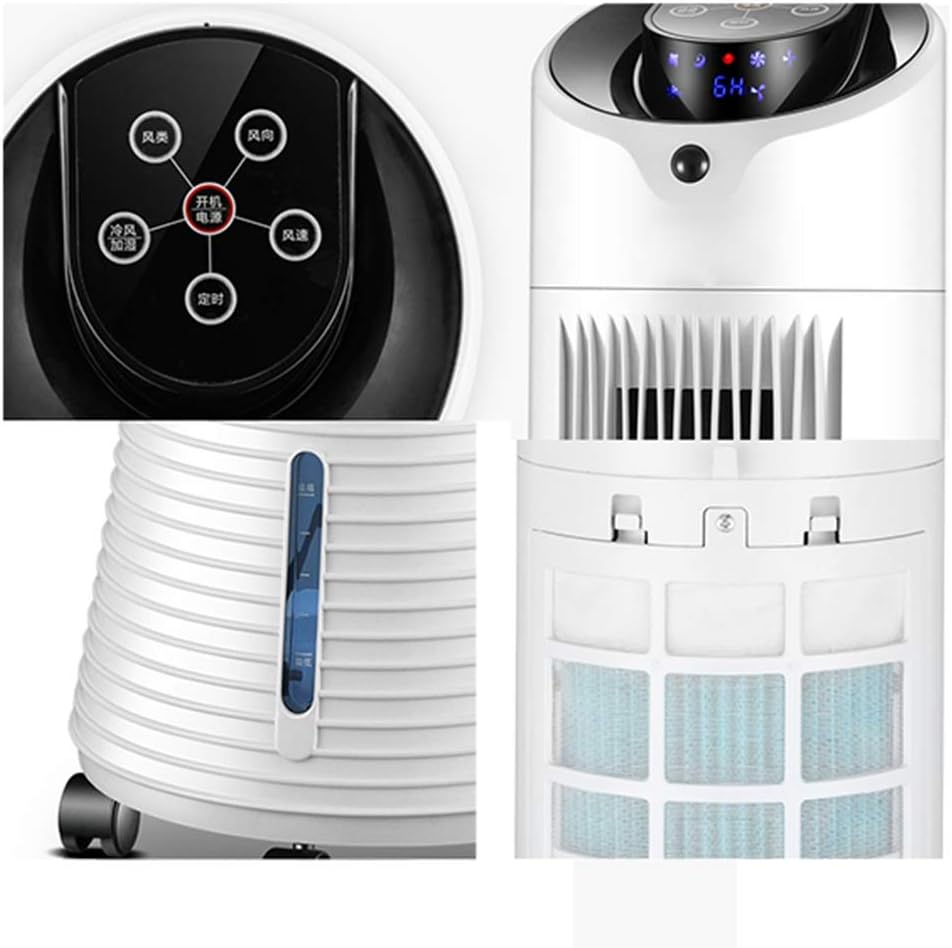 Portable Air Conditioner Fan Tower Airconditoner Conditioner Air Coolers Portable Whit Remote Control 3 Fan Speed Unit Quiet Humidifier Misting Fan For Home Office Bedroom