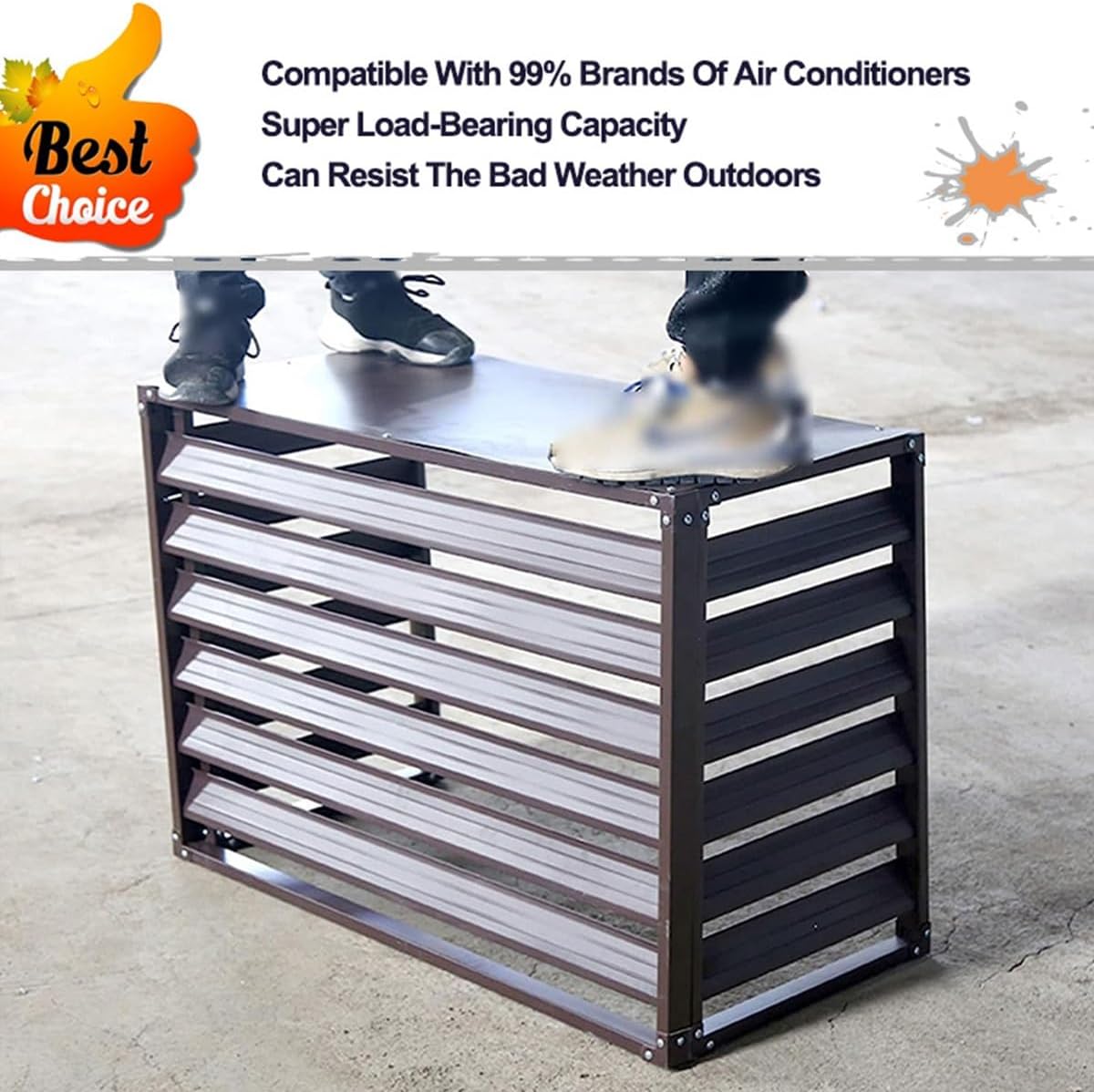 Air Conditioning Window Cover Air Conditioner Fence Screen Outdoor Privacy Ac Covers Fireproof for Outside Units Hide Air Con(Cream,110 * 80 * 60cm 43 * 31 * 24in)