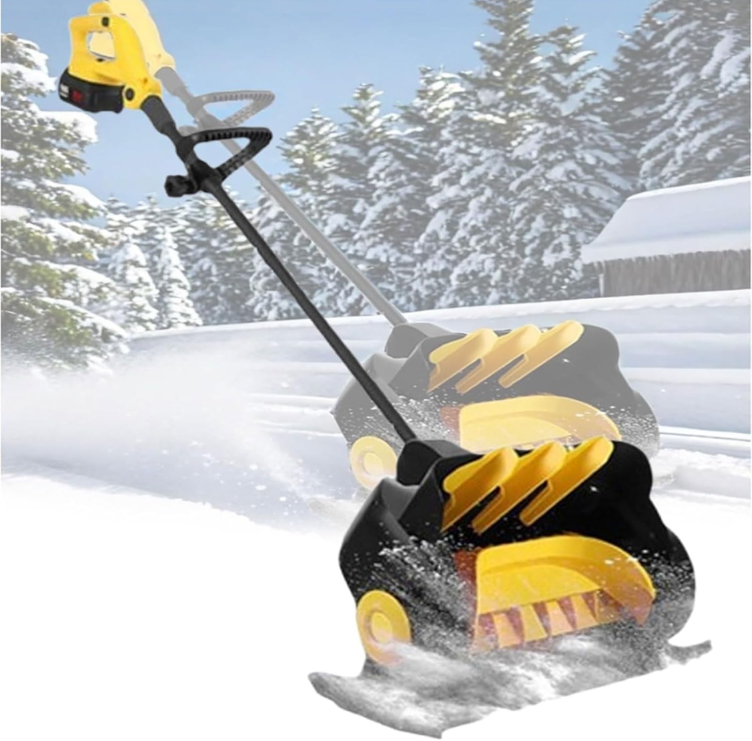 Snowplow Electric Snow Shovel, Handheld Snow Thrower, Adjustable Snow Direction, Multi-Level Adjustment, Powerful Brushless Motor, for School Road Home Use