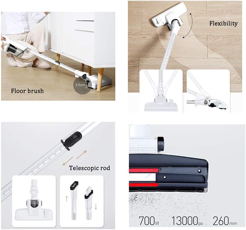 Cordless Vacuum Cleaner, Handheld Stick Vacuum Lightweight 5Kpa Power Suction 2-in-1 Rechargeable for Home and Car Cleaning