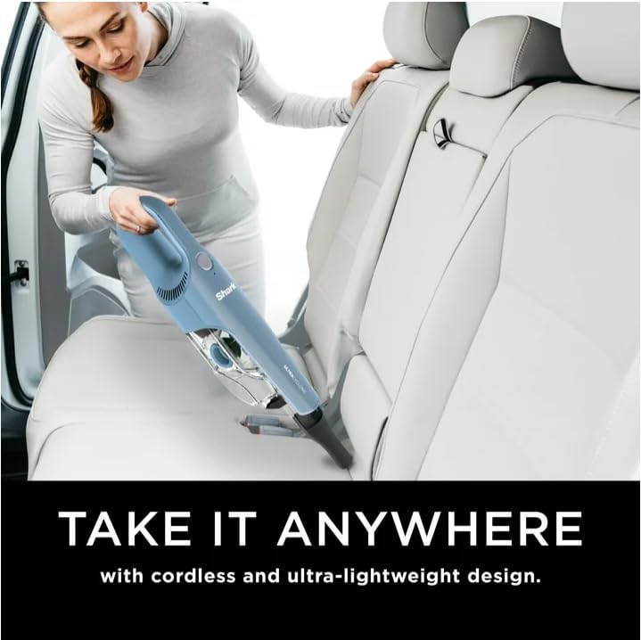 Shark Cordless Handheld Vacuum Cleaner – Ultra Cyclone Power, Lightweight & Portable, XL Dustbin, Washable Filter, Crevice Tool – Black & Blue