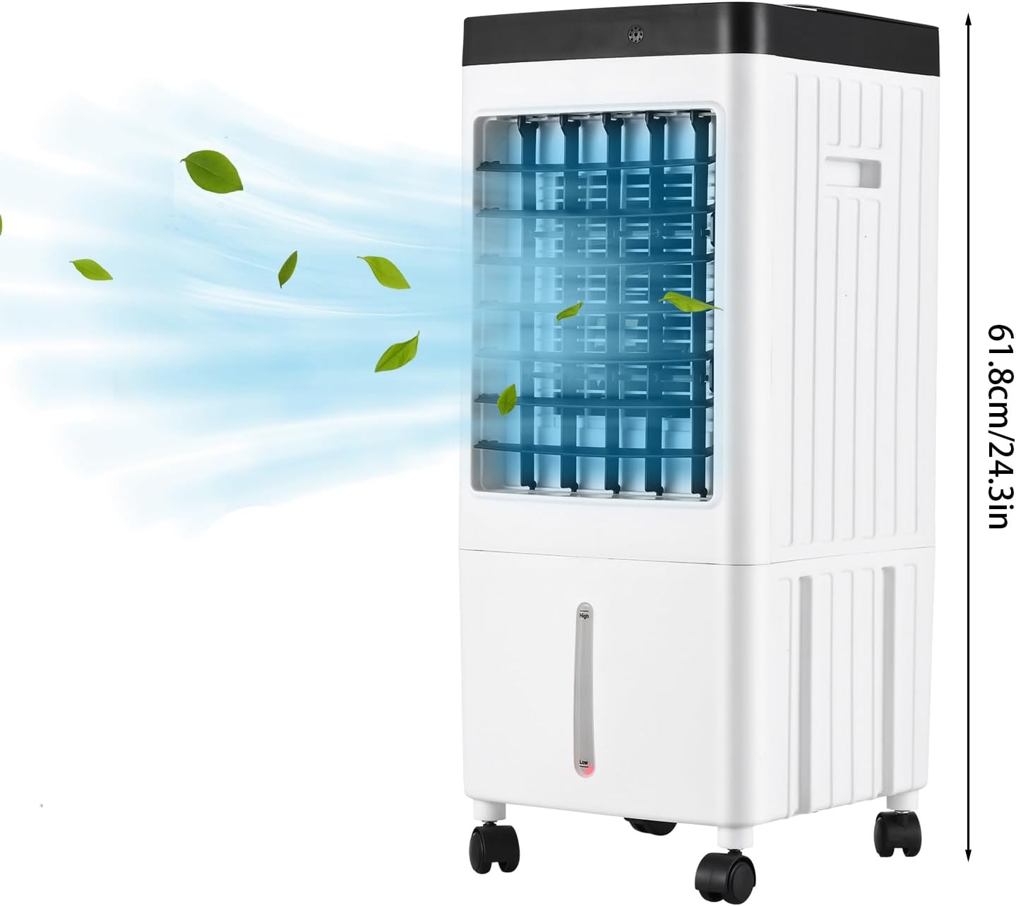 Portable Air Conditioner Fan, Evaporative Cooler Cooling Machine, 3 Speed with 7hrs Timer 10L Water Tank for Room Home Office Dorm (US Plug)