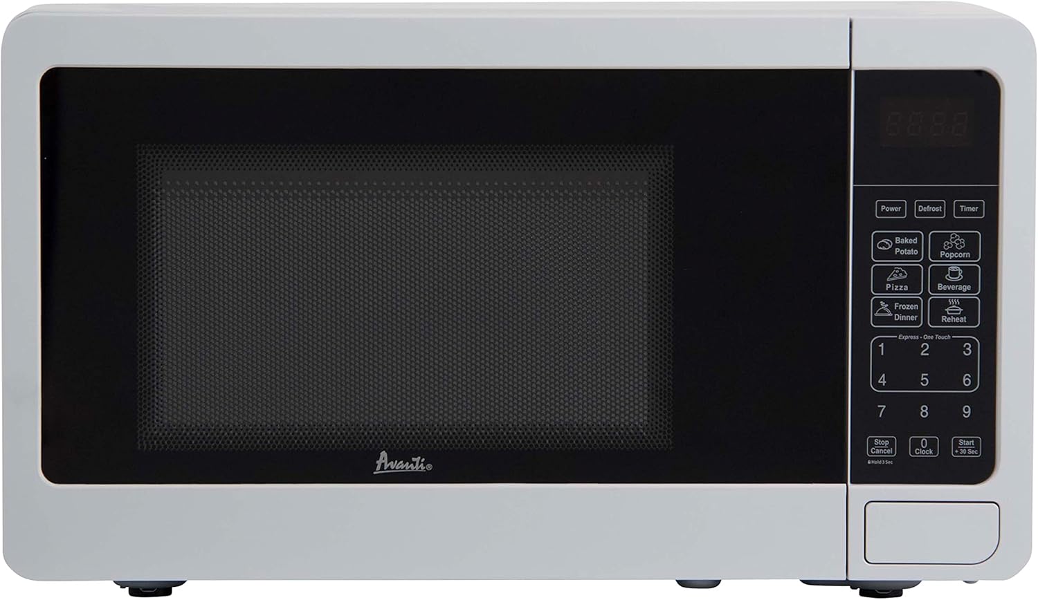 Avanti MT7V0W Microwave Oven 700-Watts Compact with 6 Pre Cooking Settings, Speed Defrost, Electronic Control Panel and Glass Turntable, White