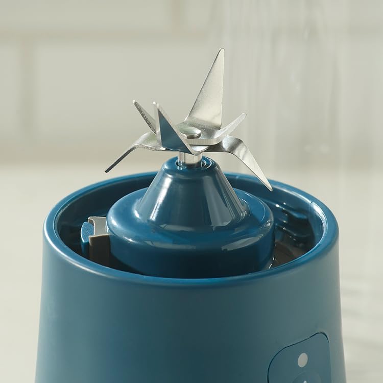 Portable Rechargeable Blender with 6-Prong Blade, 16oz BPA-Free Jar, 20+ Blends per Charge – Perfect for Smoothies, Frozen Drinks, and More – On-the-Go Convenience with Extra Lid & Safety Lock
