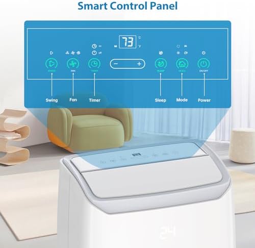 12,000 BTU Portable Air Conditioners/Portable Air Conditioners with Remote Control, Cooling Area Up to 350 sq.ft, 3 in 1 AC Portable Unit with Dehumidifier/Fan & Window Kit Included