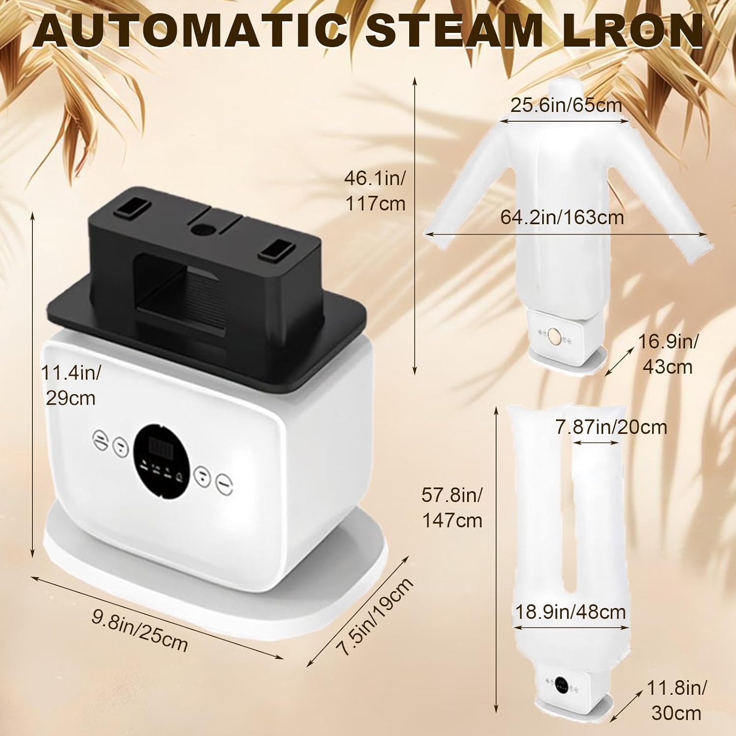 Portable Automatic Ironing Machine,1250W Wireless Vertical Steam Iron with Four Internal Sock Clips,Clothes Drying Rack & Hanging Garment Steamer for Clothes and Fabric A