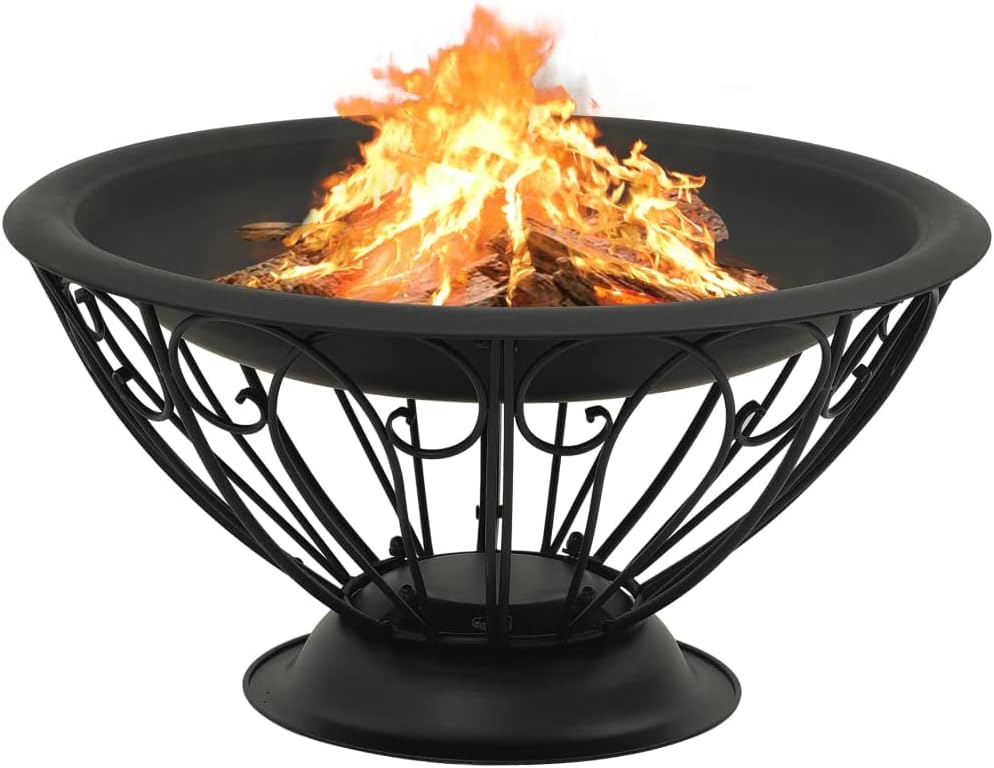 Steel Outdoor Fire Pit, Patio Wood Burning Grill for Patio Backyard Garden Beach Camping Picnic,Fire Pit w/Poker 29.5