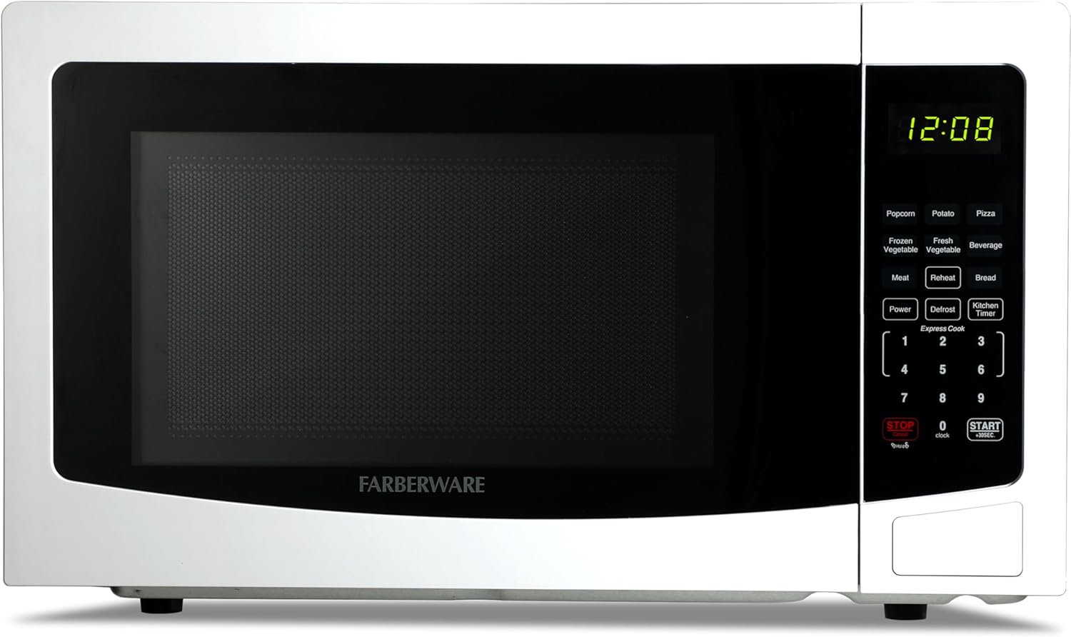 Farberware 1.1 Cu. Ft. Countertop Microwave Oven – 1000 Watts Power, Auto Cook Settings, Defrost, Easy Clean and Child Safety Lock - White