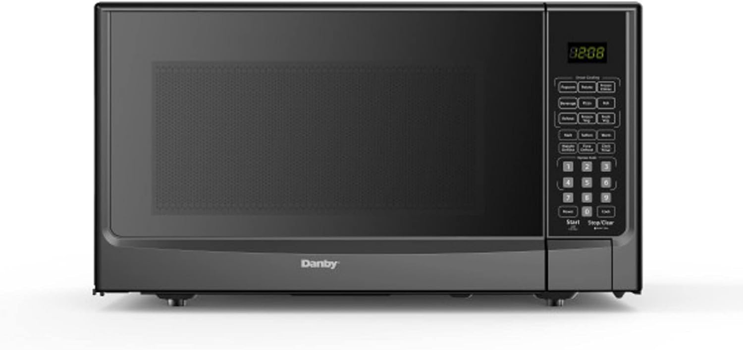 Danby Designer DDMW01440WG1 1.4 Cu. Ft. Countertop Microwave with Sensor Cooking, 1000 Watts, Auto Defrost, White (Black)