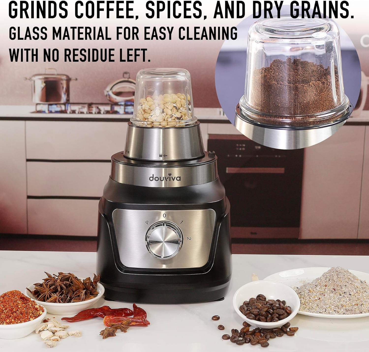 Food Processor Blender Combo,3-1 Countertop Blender with 8-cup Processor Bowl,Grinder,24oz To-Go Lid Cup,1000W Blenders for Kitchen with Smoothies&Shakes, Electric Cheese Grater/Shredding,Dough