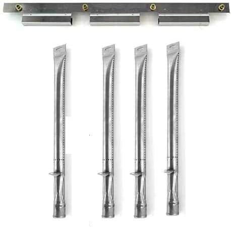 Grill Parts Zone 4 Stainless Steel Replacement Burners and Burner Support for Uniflame Gbc850w, Gbc850w-c, Gbc850wng-c Gas Models