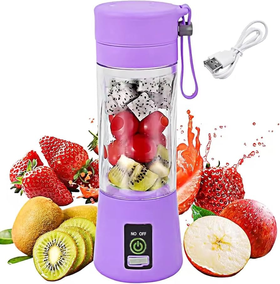 Personal Size Portable Blender - 380Ml Blender Smoothies and Shakes, BPA Free Traveling Juice Cup with Powerful Blending, Freshly Squeezed in Sports/Travel/Home (Violet)