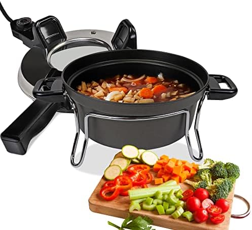 Total Chef Czech Cooker The Ultimate Electric Oven with Adjustable Thermostat Versatile Cooking Options Efficient Heating Non-Stick Pot Portable Design and Heat-Safe Stands