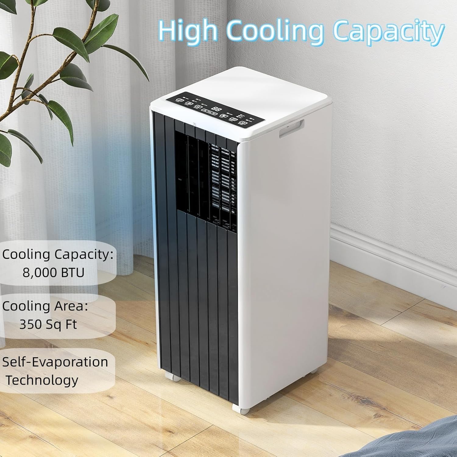 Garvee Portable Air Conditioner 8000 BTU, Compact AC Unit with Cooling/Dehumidifier/Fan/Sleep, Air Conditioner Portable with Remote & 24H Timer, Energy Efficient Cooling for Rooms Up to 350 Sq