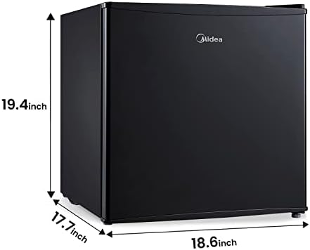 Midea WHS-65LB1 Compact Single Reversible Door Refrigerator, 1.6 Cubic Feet, Black & Farberware Compact Countertop Microwave Oven, 0.7 Cu. Ft. 700-Watt with LED Lighting, Retro Black