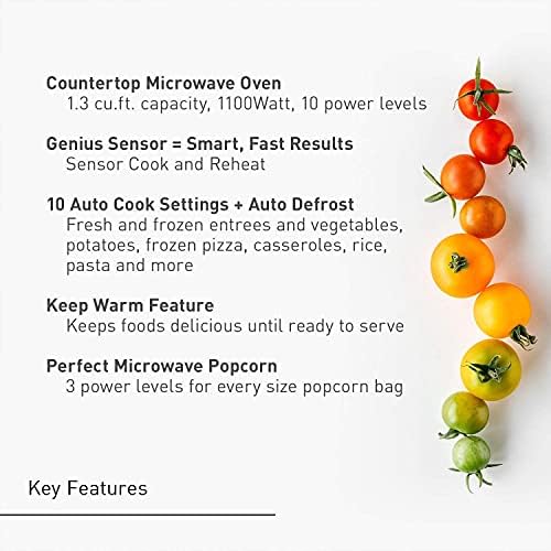 Panasonic NN-SD67LS Countertop Microwave Oven, 1100 Watt with Genius Sensor Cook and Auto Defrost, 1.3 cft, Popcorn Button Stainless Steel (Renewed)