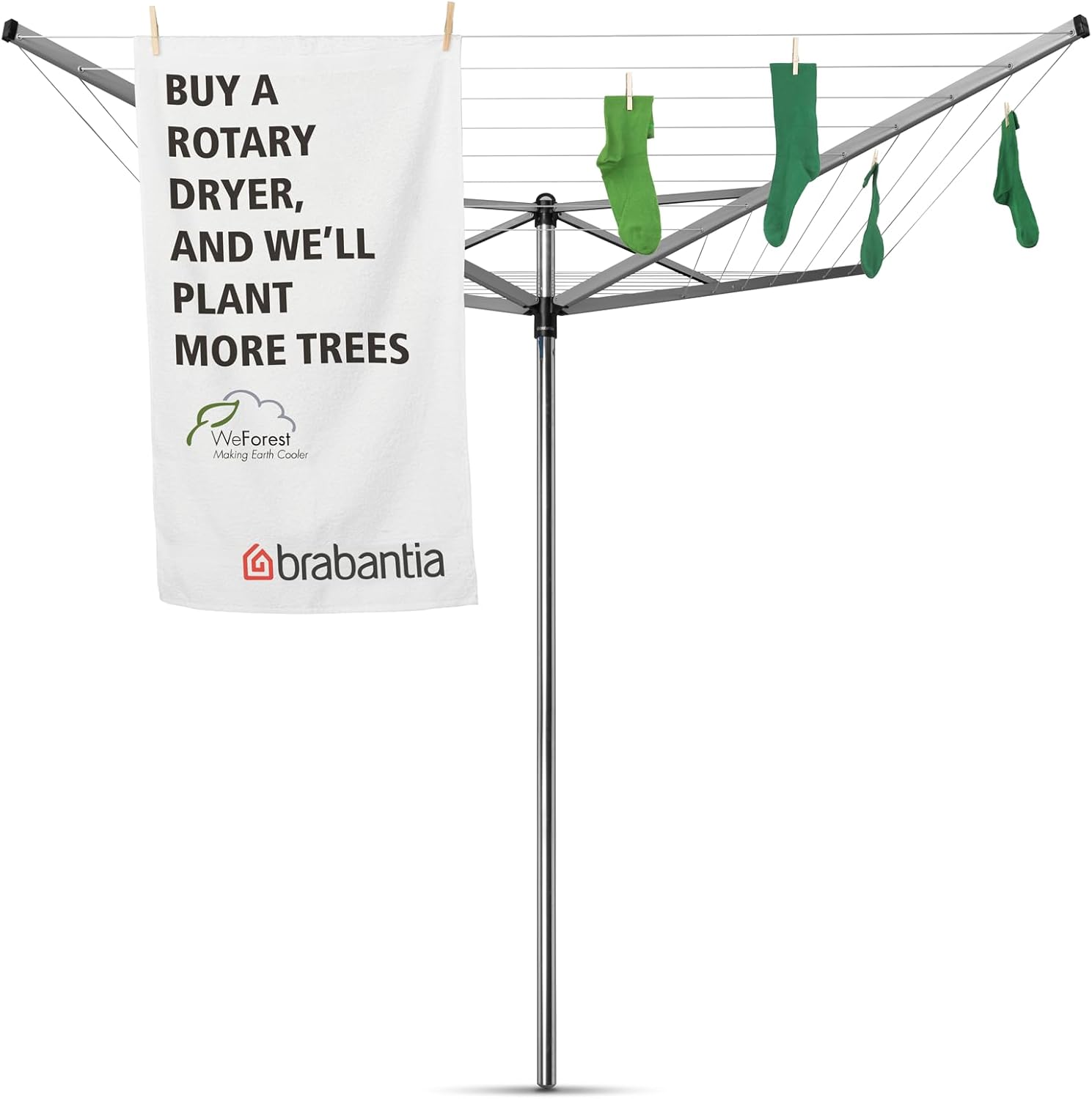 Brabantia Topspinner Outdoor 4 Arm Spinning Clothesline (164 ft/Ø 1.8
