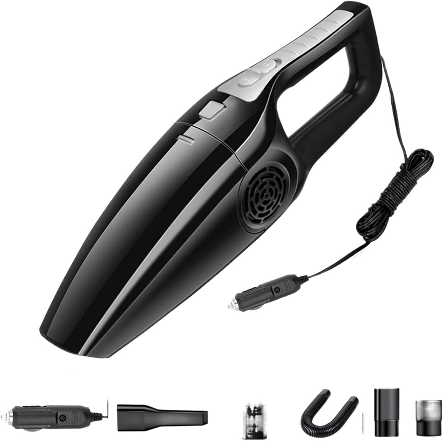 Vacuum Cleaners Powerful Handheld 12V Mini Vacuum Cleaner Vacuum Cleaner High Suction Wet and Dry Vacuum Cleaner (Color : Black) (Black)