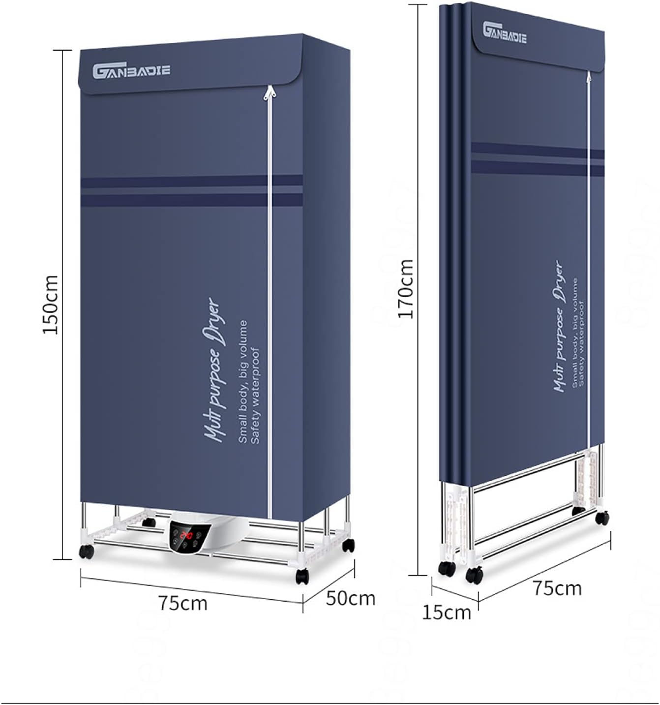 Electric Clothes Dryer, Efficient Indoor Wet Laundry Warm Air Heated Drying Rack Wardrobe, Portable Clothes Airer 2/3-Tier Electric Clothes Drying Rack Foldable Energy Saving The New