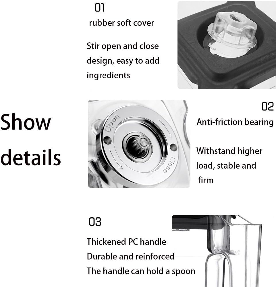 Blender Smoothie Maker with Sound Enclosure, 2L Electric Stand Mixer, Silent Broken Wall Cooking Machine, 17000rpm Blade, Ice Crusher, for Smoothie, Fruits