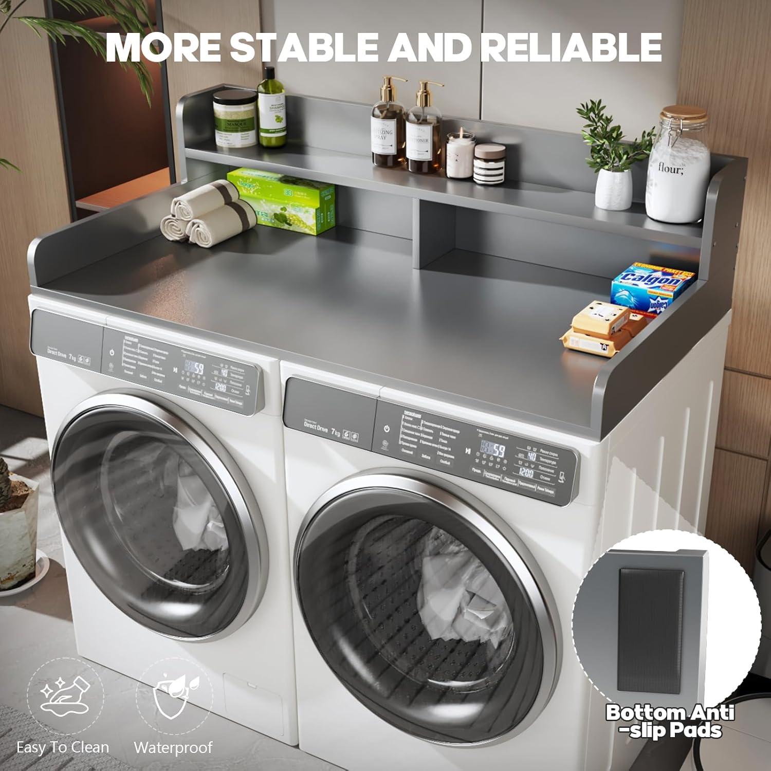 2-Tier Washer and Dryer Countertop with 2.75