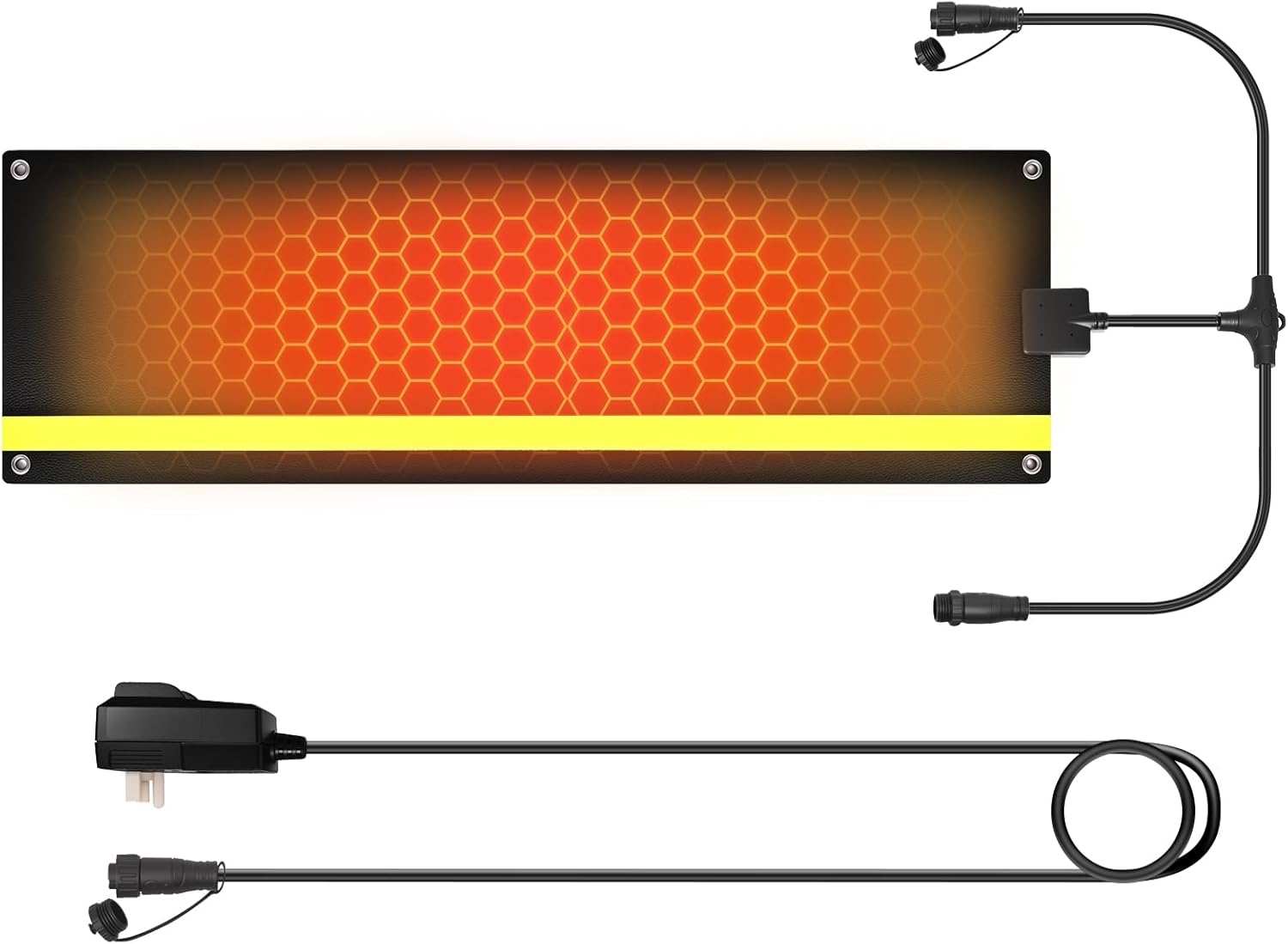 Updated Snow Melting Mats-3rd Gen Graphene-free-harmless Heated Outdoor Snow Melting Mats for Walkways, Stairway IP68 Waterproof & Anti-Slip Surface for Driveways,Roofs,UL Certified Plug (10” x 30