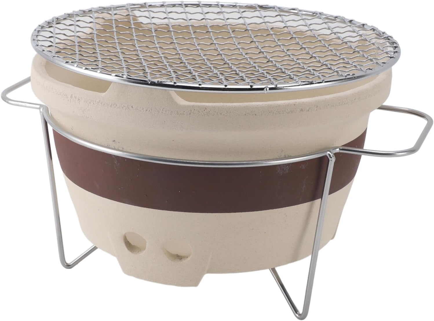 Yakitori Grill, Table Top Charcoal Grill Konro Grill Korean Bbq Grill Clay Charcoal Stove Clay Grilling Tea Making Stove for Outdoor Barbecues Camping Traveling, 9.45x9.45x5.71in, #211