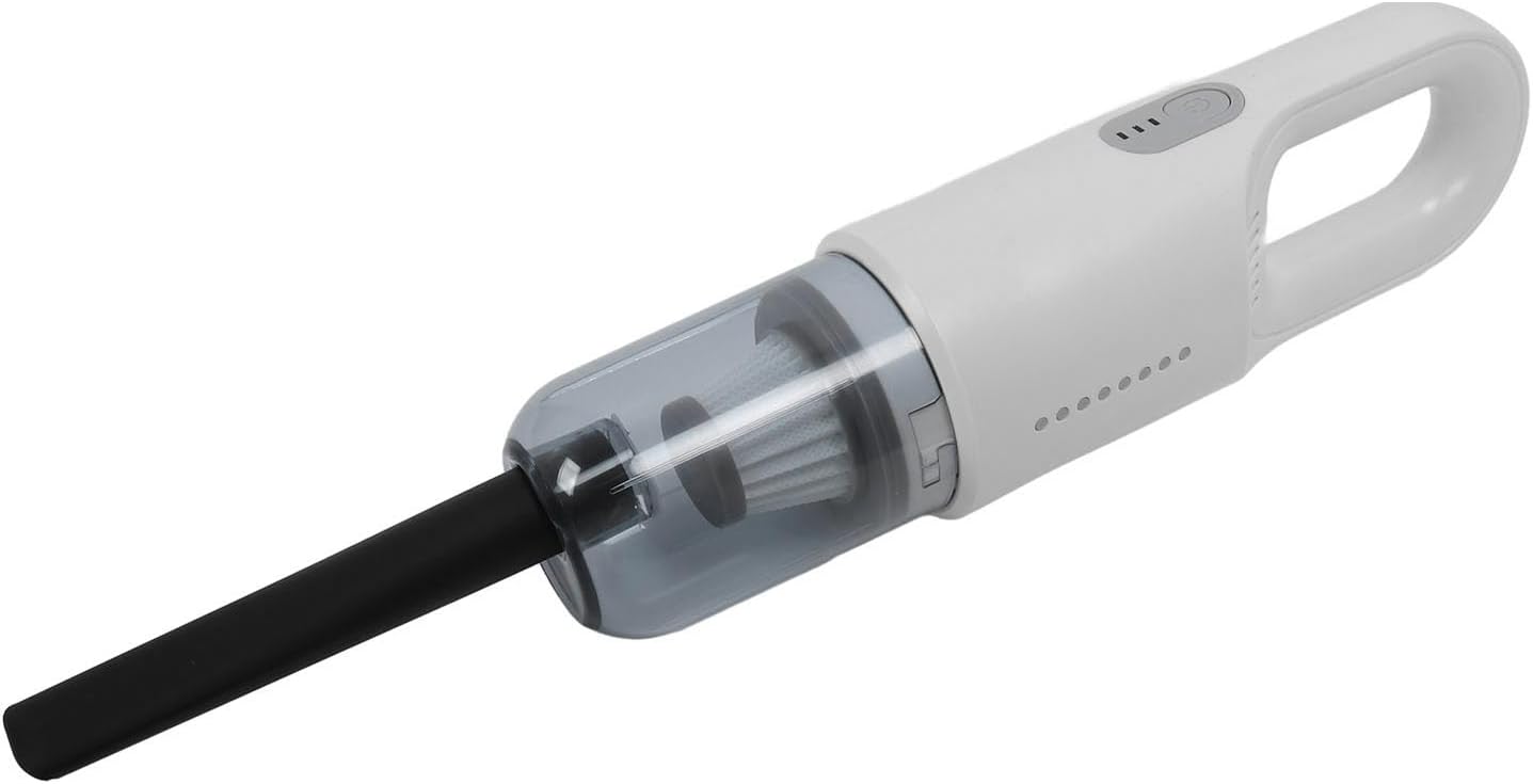 Cordless Vacuum Cleaner, Powerful Suction Wet Dry Vacuum Cleaner High Efficiency for Sofa (White)