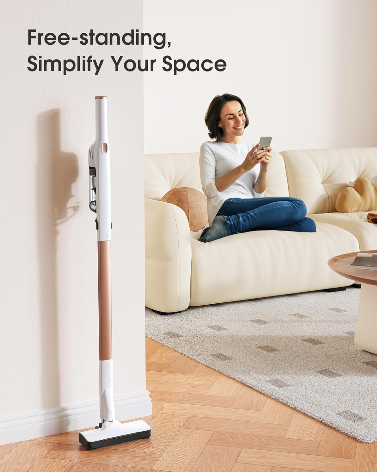 Cordless Vacuum Cleaner, 2.64 lbs Small Lightweight Stick Vacuum Cordless Rechargeable with USB Charging Port, Slim Vacuum Cleaner for Home, Hardwood Floor, Office, RV, Car and Dorm Cleaning