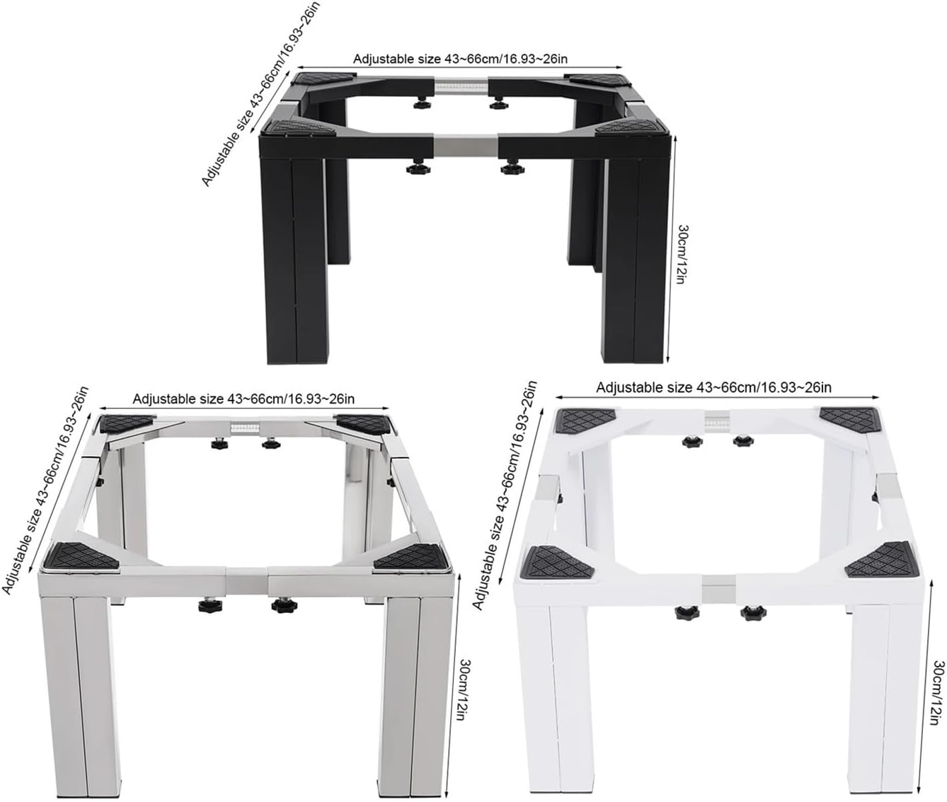 Washing Machine Pedestal with 4 Strong Feet Labor-Saving Stainless Steel Dryer Stand Pedestal Heavy Duty Laundry Pedestal(Silver)