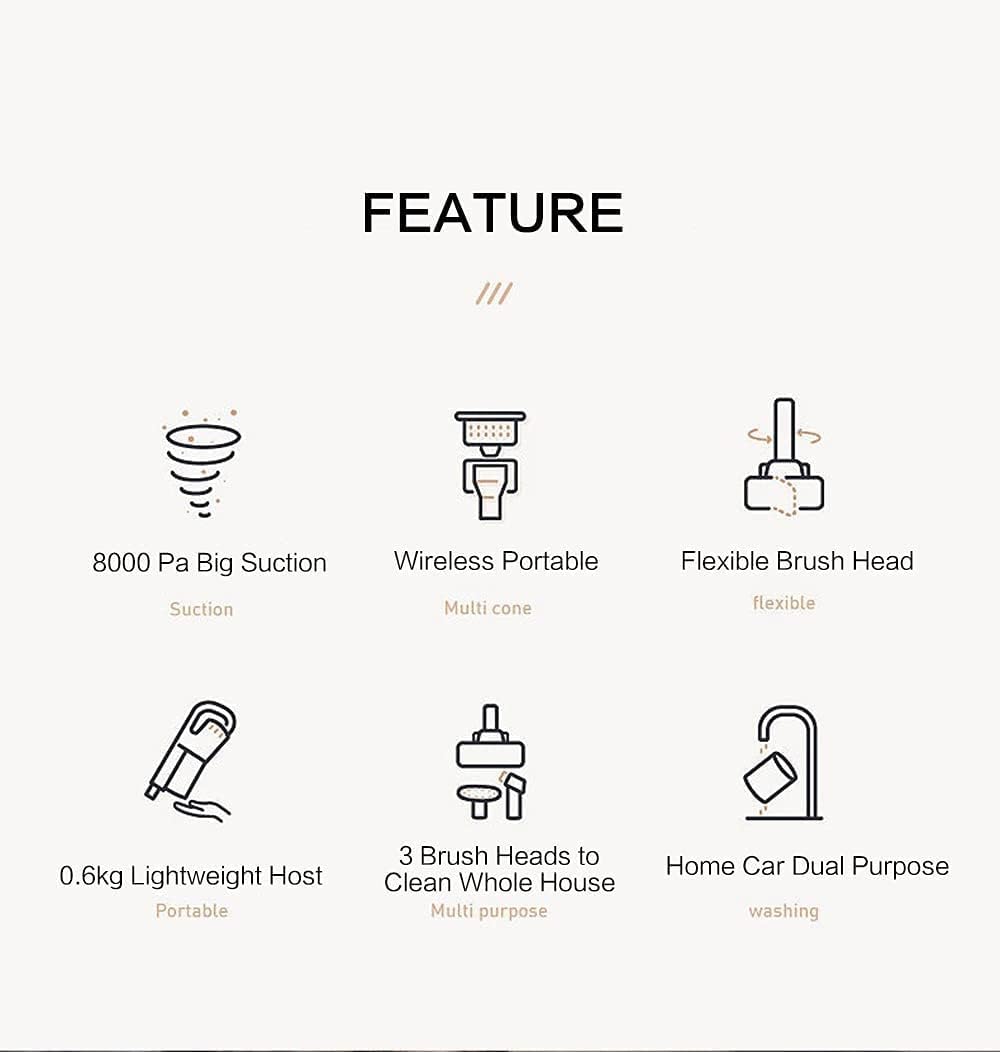 Handheld Vacuum Clean,Upright Vacuum Cleaner Light Weight Cordless Stick Vacuum Cleaner, Powerful Suction Handheld Upright Rechargeable Cordless Vacuum Cleaner with HEPA Filter, Stick Vacuum for Pet H