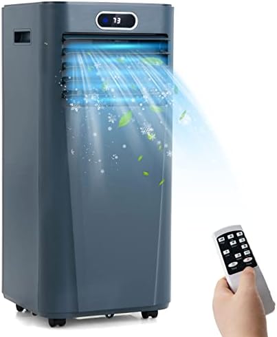 PETSITE Portable Air Conditioner, 3-in-1 AC Cooling Unit Dehumidifying, Fan & Air Cooler Function, Remote Control, Window Kit Included (10000BTU, Dark Blue)