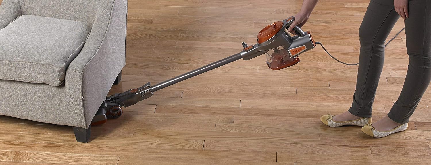 Shark Rocket HV302 Ultra-Light Corded Bagless Vacuum for Carpet and Hard Floor Cleaning with Swivel Steering, Orange (Renewed)