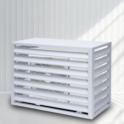 Air Conditioner Covers, Outdoor Anti Theft Aluminum A C Cover Privacy Fence Screen, Used for Outdoor Unit Noise Reduction(White,2 3P)