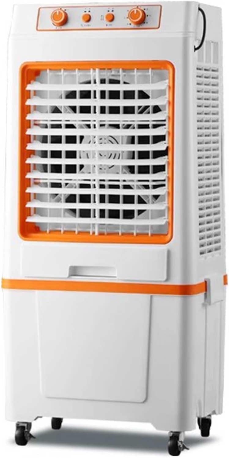 Portable Air Conditioners, Evaporative Air Cooler, Swamp Cooler with 40L/8.8 Gal Water Tank, 3-Speed Fan, 120°Oscillation, 2 Ice Packs, for Room Garage Patio(Orange)