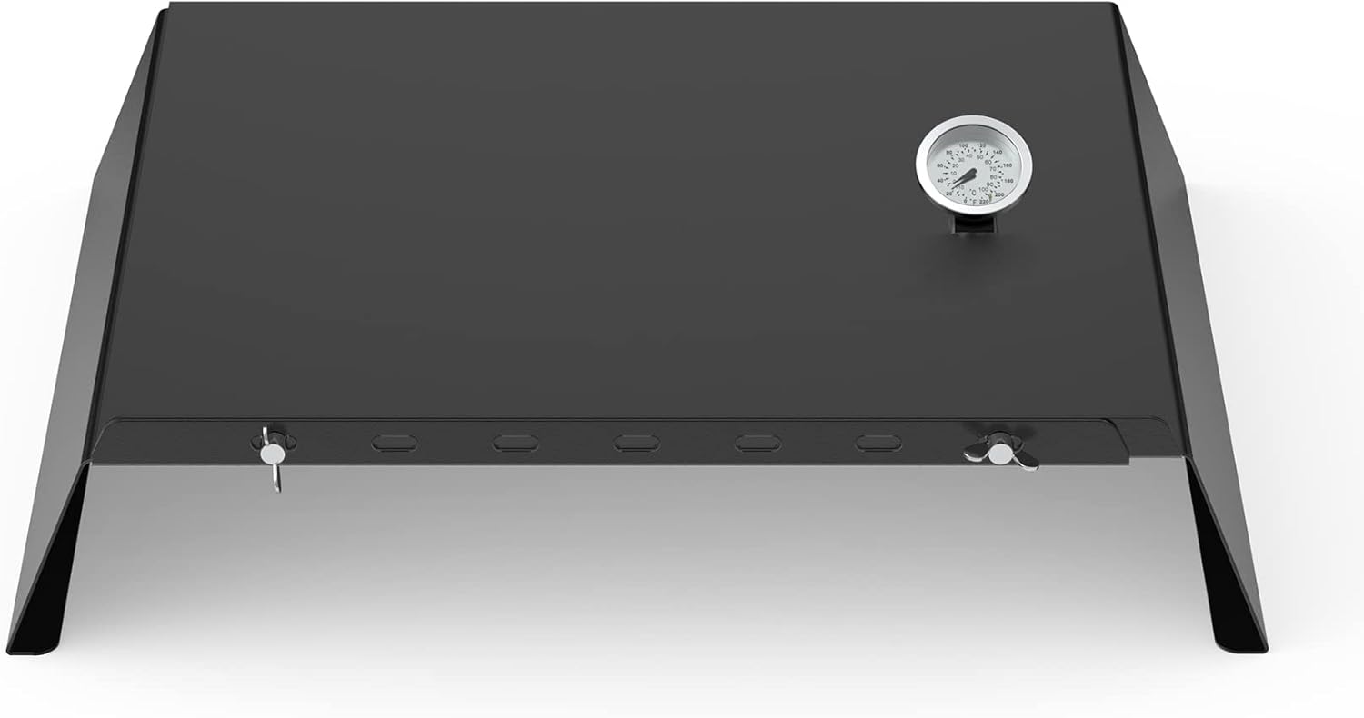 Skyflame Universal Metal Pizza Oven Kit with 20-30 inch Adjustable Width, Grill Top Pizza Oven Box for Most Gas Grills/Pellet Grill Conversion Kit