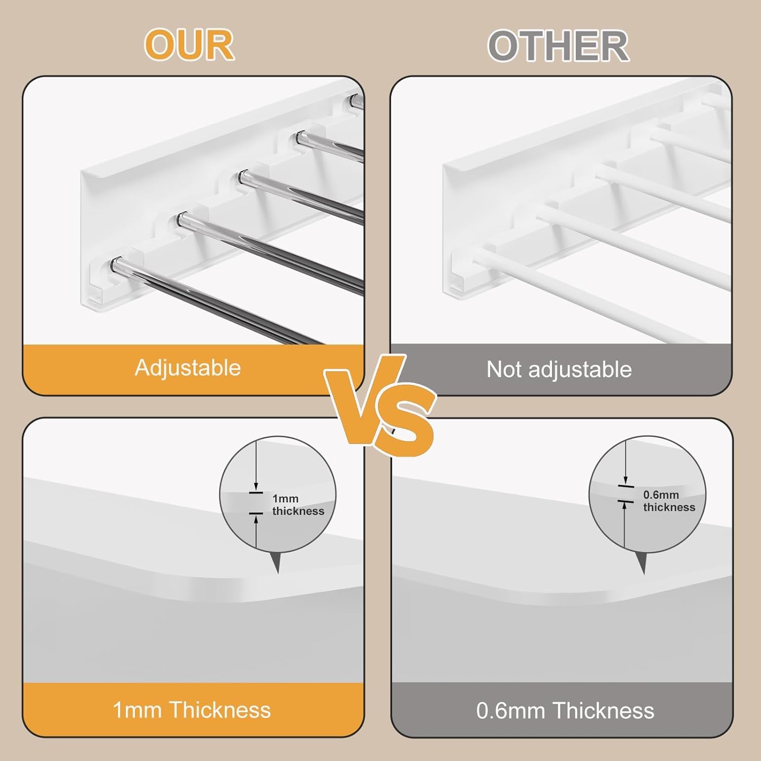 Wall Mounted Drying Rack 31.5 Inch, Laundry Clothes Drying Rack Foldable , Space Saving Collapsible Drying Rack Clothing Wall Mount with Wall Template, 5 Stainless Steel Rods, 60 lb Capacity (White)