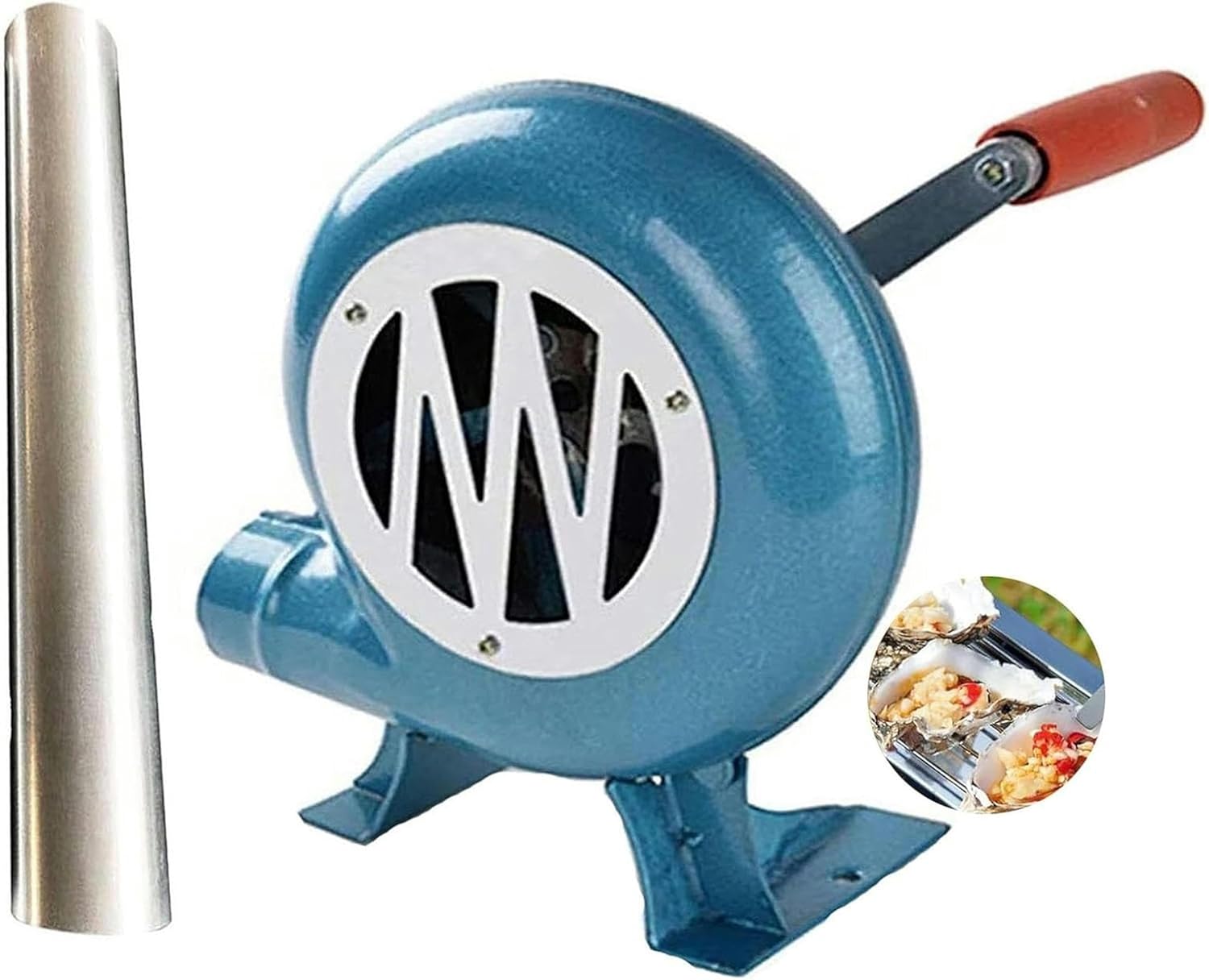 Hand Crank Blacksmith Forge Blower - Iron Gear Popcorn Fan Manual Fan, With Duct Iron Gear Manual BBQ Blower, Metal Fan Blade, For Camping/Picnic/Outdoor Grill Accessories, Easy To Carry(150W)