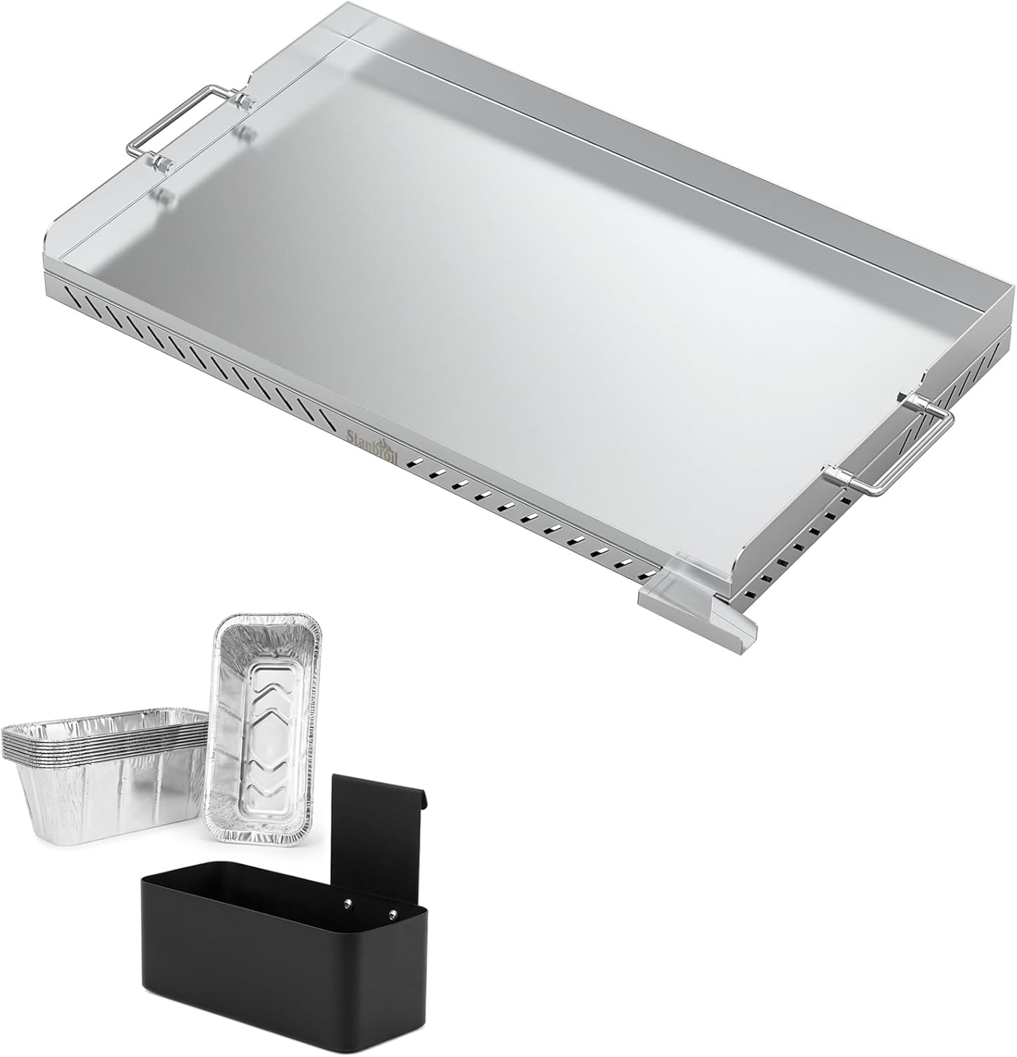 Stanbroil Stainless Steel Griddle Replacement Top and Grease Cup Combo for Blackstone 28